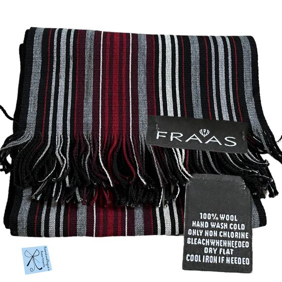 FRAAS Striped 100% Wool Scarf - Picture 1 of 4